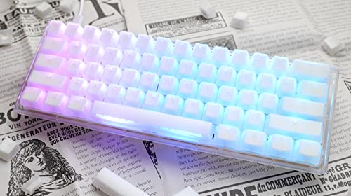 Ducky One 3 Mini Aura Clear White 60% Hotswap RGB LED Double Shot PBT Mechanical Keyboard Cherry MX Red