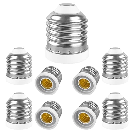 E26 to E12 Light Socket Adapter, Medium Socket E26 Base to Candelabra E12 Bulb Adapter Converter, Chandelier LED Light Bulb Converter, 9-Pack