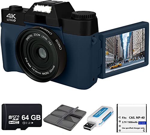 eDealz 4K 48MP Digital Camera with 180° Flip Screen