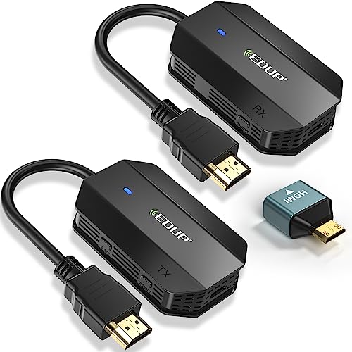  Wireless HDMI Transmitter and Receiver 4K, Wireless HDMI  Extender, Wireless HDMI Adapter Plug & Play 2.4/5GHz Streaming Video/Audio  from Laptop, PC to HDTV/Projector/Monitor (Brown) (Brown) : Electronics