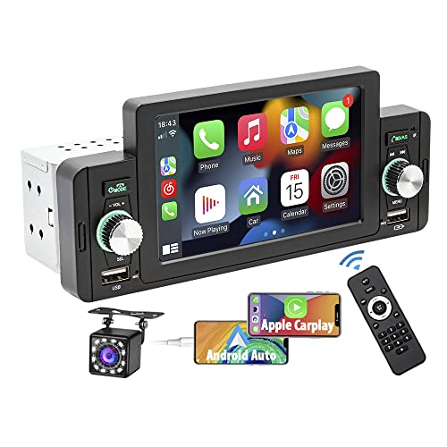 Efflemour 5 Inch Car Stereo with Apple CarPlay/Android Auto