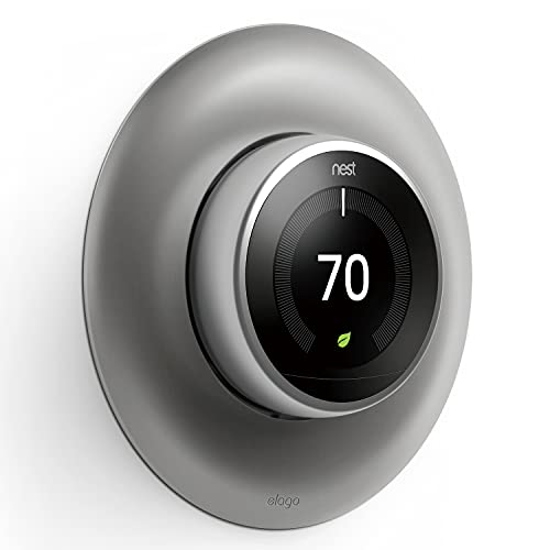 elago Wall Plate Cover Designed for Google Nest Learning Thermostat (Stainless Steel Color)