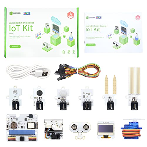 ELECFREAKS microbit Smart Science IoT Kit - Comprehensive Sensor Starter Kit for Learning IoT, Data Analysis, and Programming