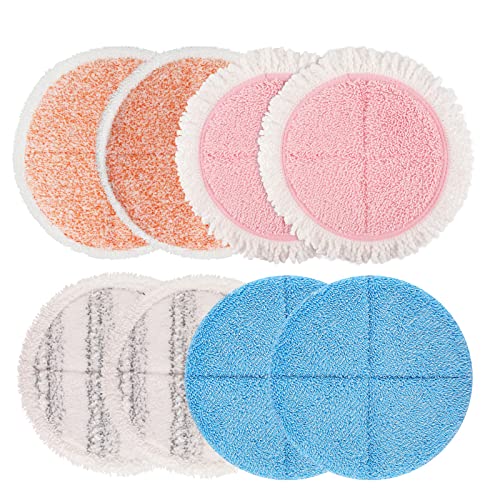 Electric Mop Pads, 7.28in Round Replacement Mop Pads, Spin Mop Pads for Floor Cleaning (8 Pack)