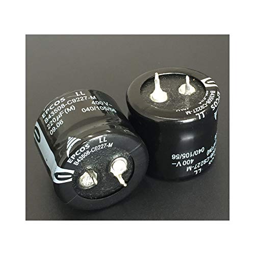 Electronic Accessories 10pcs 220uF 400V EPCOS B43508 Series 30x25mm 400V220uF Low Profile PSU Aluminum Electrolytic Capacitor