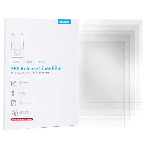 ELEGOO 5PCS FEP Release Film for Mars 4 LCD 3D Printer