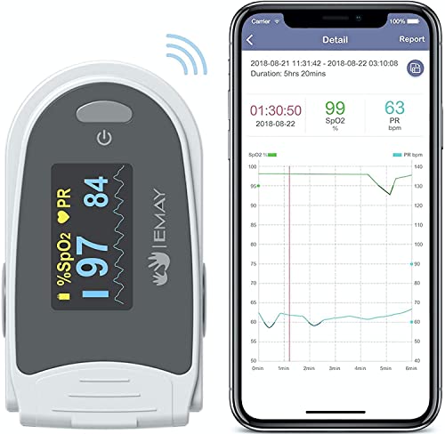 EMAY Sleep Oxygen Monitor with App for iPhone & Android