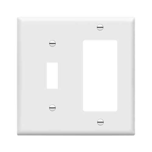 Enerlites 2-Gang Decorator/Toggle Switch Wall Plate Combination