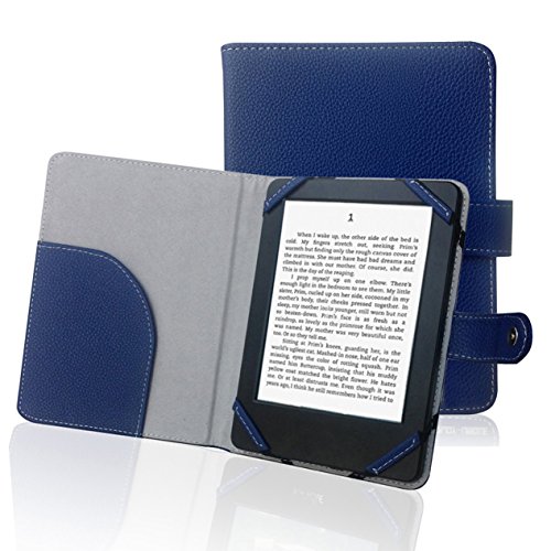 ENJOY-UNIQUE Book Style Leather Case Cover for 6" eBook Reader (Blue)