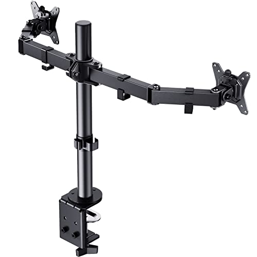 MOUNT PRO Dual Monitor Desk Mount fits 22” to 35” Ultrawide Computer  Screen, Holds up to 26.4lbs Each, Fully Adjustable Long Monitor Arm for Two