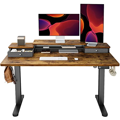 Ergear Electric Standing Desk with Double Drawers