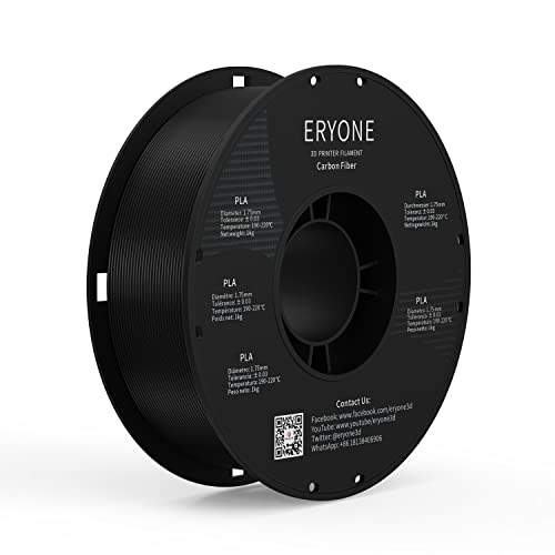 ERYONE Carbon Fiber Filament PLA 1.75mm: Carbon Fiber Look, Matte Finish, 20% Carbon Fiber, Vacuum-Sealed, Compatible with Most 3D Printers