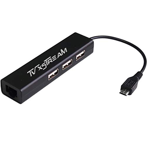 Ethernet Adapter with 3 USB Port Hub for TV Streaming Devices