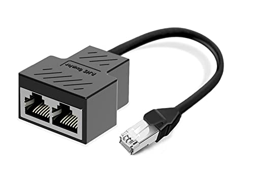 Ethernet Splitter, AKWOR RJ45 1 Male to 2 Female LAN Ethernet Cable Splitter