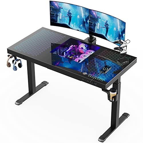EUREKA ERGONOMIC Gaming Desk PC Case with RGB Lights
