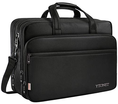 Extra Large Laptop Bag for Men Women, Water Resistant Briefcase with Expandable Design