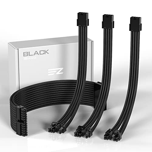 EZDIY-FAB PSU Cable Extension Sleeved Custom Mod