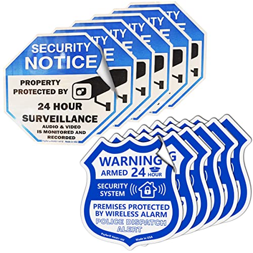 Fade-Free Security Camera & Alarm Outdoor Stickers