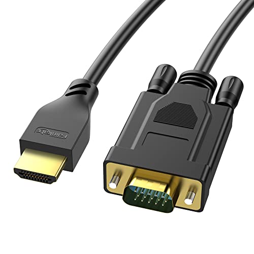 fairikabe HDMI to VGA Cable 6Ft, HDMI to VGA Adapter 1080P 60Hz, Unidirectional HDMI Male to VGA Male Cable for Monitor, HDMI to VGA Cable Adapter for Laptop, PC, Projector, TV