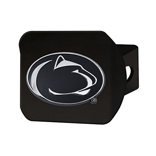 FANMATS 21046 Penn State Nittany Lions Black Metal Hitch Cover with Metal Chrome 3D Emblem