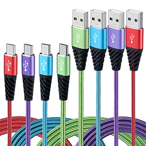 Fast Charging Micro USB Cable 10FT [4-Pack]