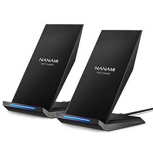 Fast Wireless Charger, 2 Pack NANAMI Qi Certified Wireless Charging Stand