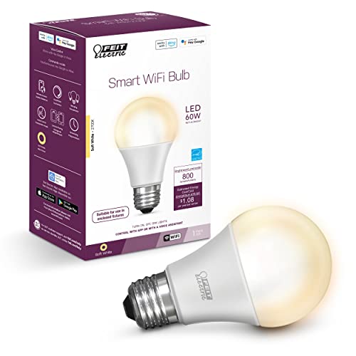 Feit Electric OM60/927CA/AG 60W Equivalent WiFi Dimmable Smart LED Light Bulb