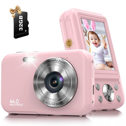 FHD 1080P 44MP Kids Digital Camera with 32GB Card