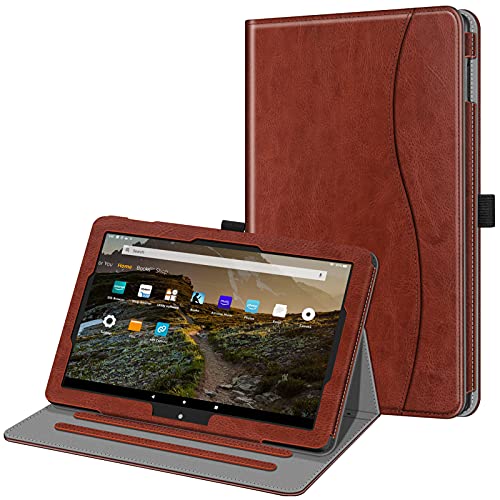 Fintie Case for All-New Amazon Fire HD 10 and Fire HD 10 Plus Tablet (11th Generation 2021 Release) - Vintage Brown