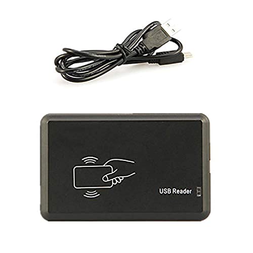 FissaiD RFID Reader Writer 125KHz (H-ID/AW-ID/EM-ID) Proximity Card Programmer w/5 Fob 5 Cards for Windows (Black)