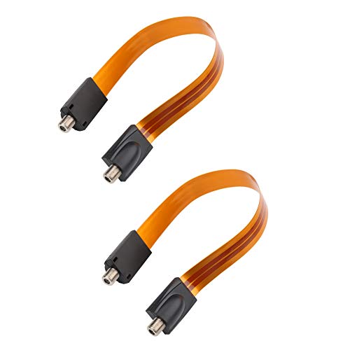 Flat Coaxial RG6 F Type Jumper Cable for Windows and Doors Coax Cable Compatible with TV Antenna 2 Pack