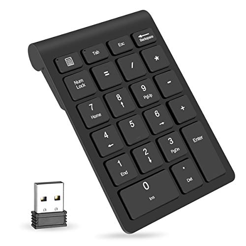 Foloda Wireless Number Pad - Portable 22-Key Numeric Keypad