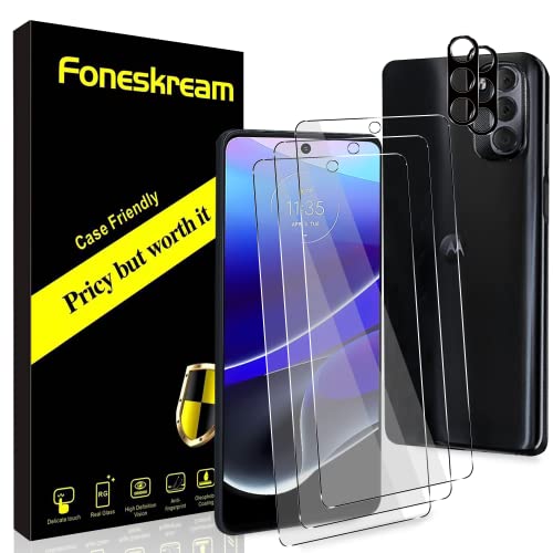 Foneskream Compatible for Motorola Moto G Stylus 2022 Screen Protector + Camera Protector Tempered Glass