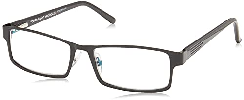 Foster Grant Men's Sawyer Multifocus Rectangular Reading Glasses, Black/Transparent, 54 mm + 1.5