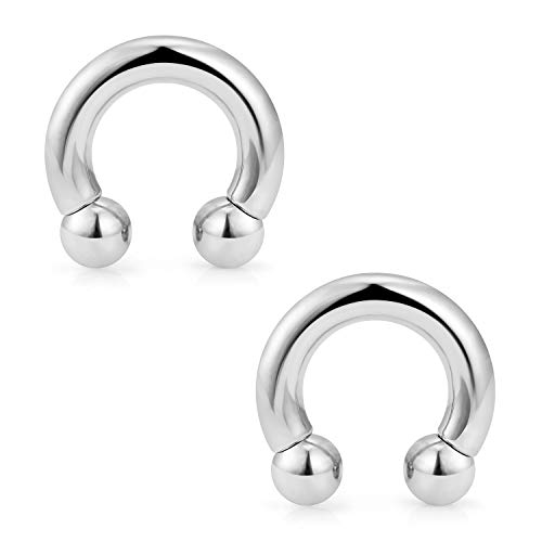 FTOVO 2Pcs Circular Barbell Surgical Steel Body Jewelry