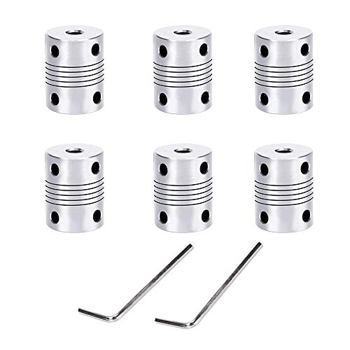 FULARR 6Pcs 3D Printer Coupling with Allen Wrench
