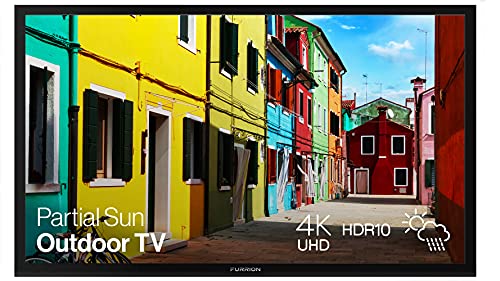 Furrion Aurora 49-inch Partial Sun Outdoor TV (2021 Model)- Weatherproof, 4K UHD HDR LED Outdoor Television with Auto-Brightness Control - FDUP49CBS