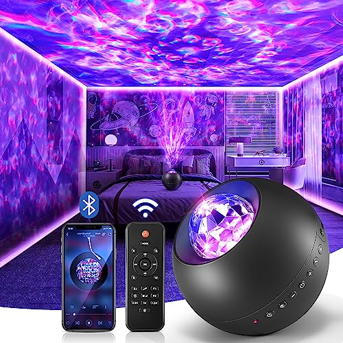 Galaxy Projector Night Light for Bedroom with White Noise and Bluetooth Music