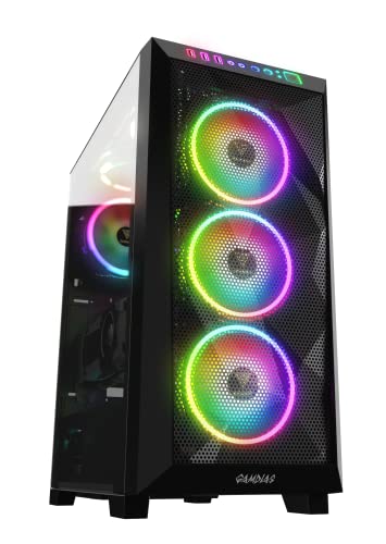 GAMDIAS ATX Mid Tower Computer PC Case with RGB