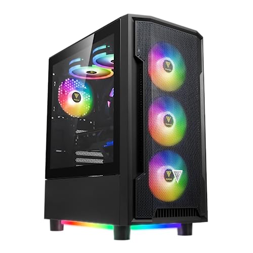 GAMDIAS ATX Mid Tower Gaming PC Case with RGB and Tempered Glass