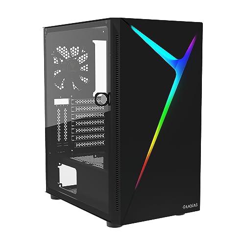 GAMDIAS ATX Mid Tower Gaming PC Case with Tempered Glass Swing Door