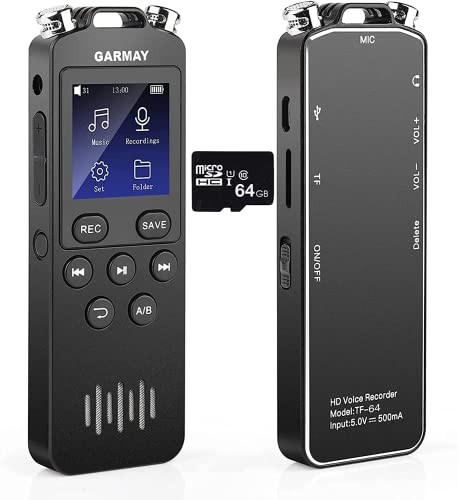 GARMAY Digital Voice Recorder with 80GB Capacity