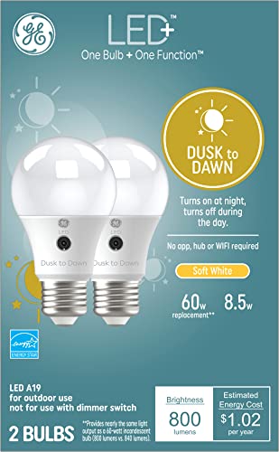GE LED+ Dusk to Dawn LED Light Bulbs (2 Pack)