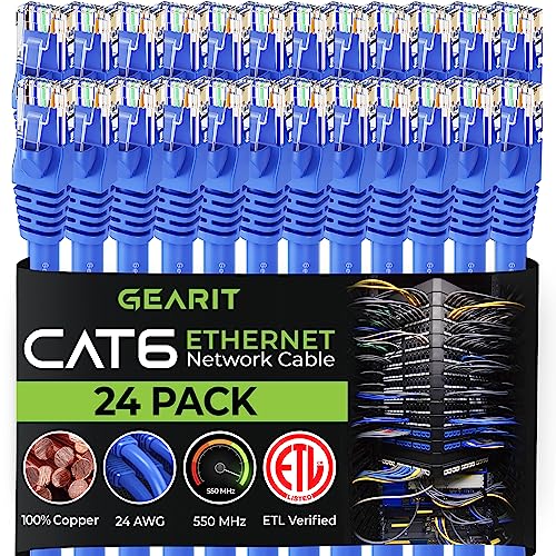GearIT Cat 6 Ethernet Cable 1 ft - 24-Pack