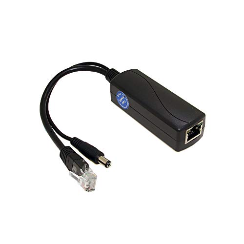 Gigabit PoE Splitter 12V 2A Output with IEEE 802.3af/at Standard Compliant 10,100,1000Mbps Power Over Ethernet Splitter Adapter for Security Camera CCTV Surveillance 5.5x2.1mm DC Plug Cable(PS5712TG)