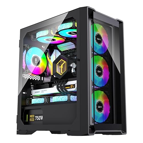 GIM Micro ATX PC Case with Opening Tempered Glass Side Panel, Dual Front Dustproof Gaming Computer Case, USB 3.0 I/O Port, 2 Magnet Dust Filters, Gaming PC Case Without Fans