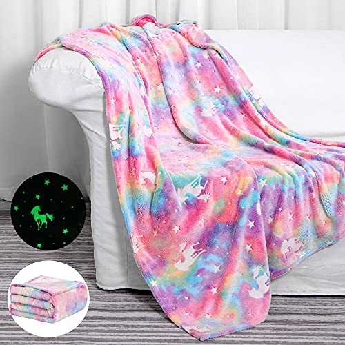 Glow in The Dark Unicorn Blanket for Kids - Soft and Magical Blanket