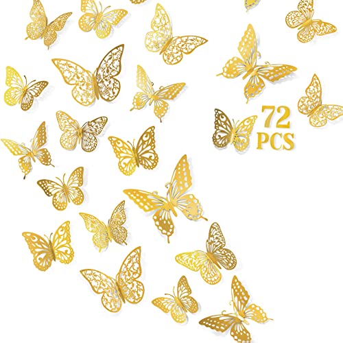 Gold Butterfly Wall Decor Stickers
