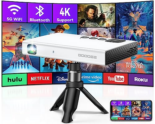 GooDee 4K Mini Projector with WiFi and Bluetooth