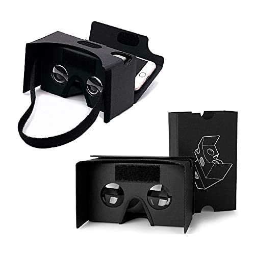 Google Cardboard,2 Pack VR Headsets 3D Box Virtual Reality Glasses for All 3-6 Inch Smartphones,VR2.0BLACK